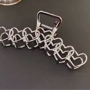 Heart Pattern Hair Claw Clip – Cute & Secure Grip | Women & Girls Hair Accessory